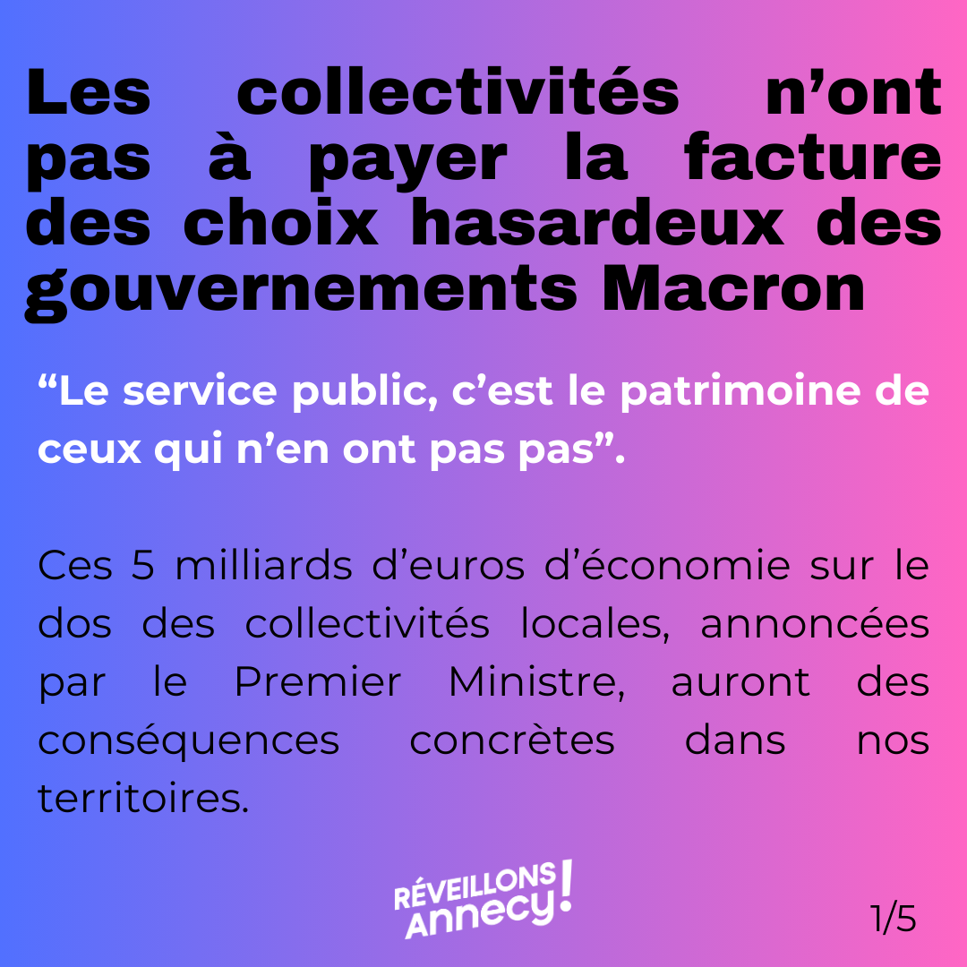 Les collectivités n’ont pas à payer la facture des choix hasardeux des gouvernements Macron