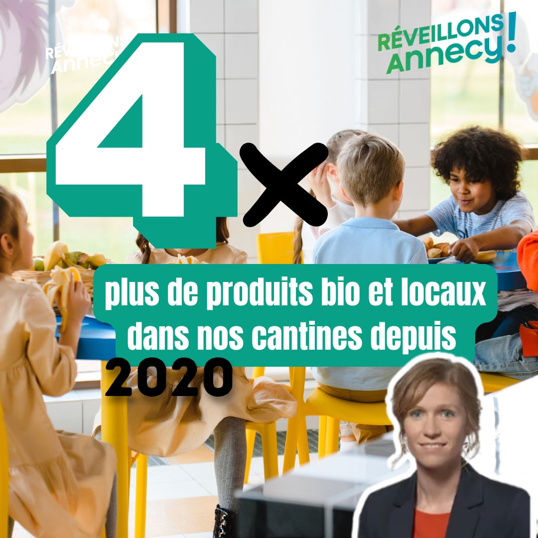 4 fois plus de produits bios et locaux dans nos cantines depuis 2020.